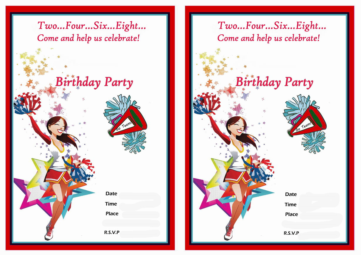 Cheerleading Birthday Invitations â Birthday Printable